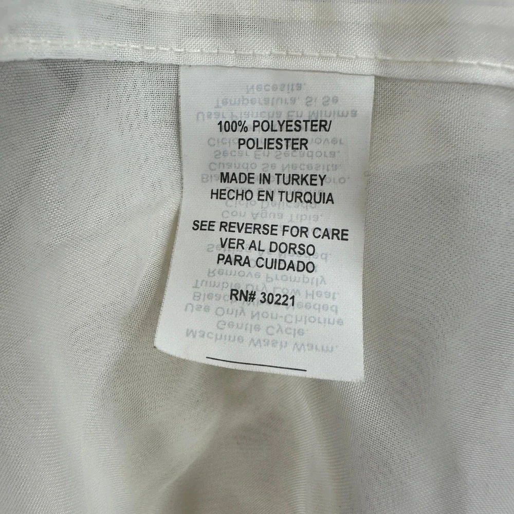 VTG Sheer White Window Swag Curtains with Apple Embroidered Lace Trim Set‎ of 2